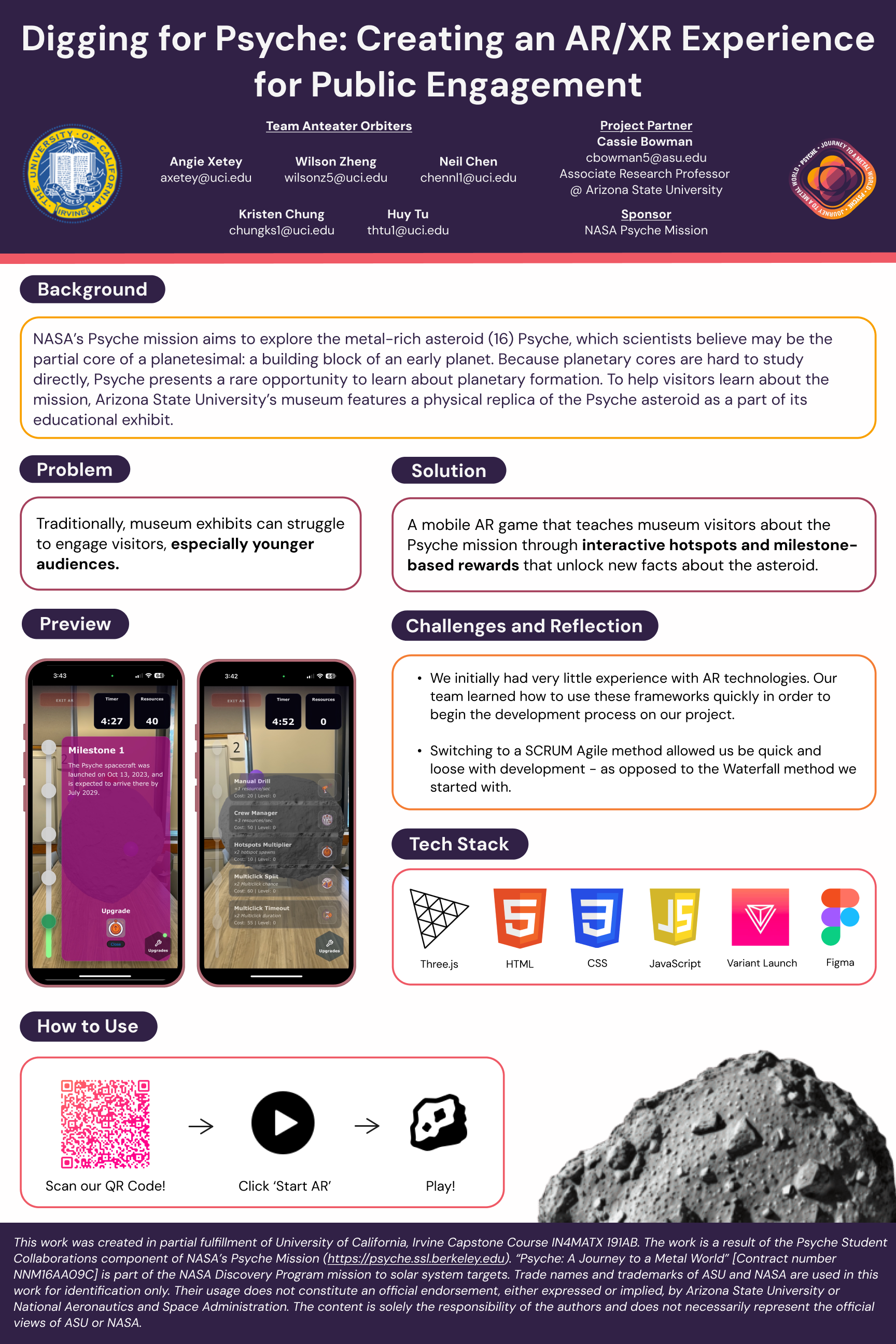 NASA Psyche Mission capstone poster